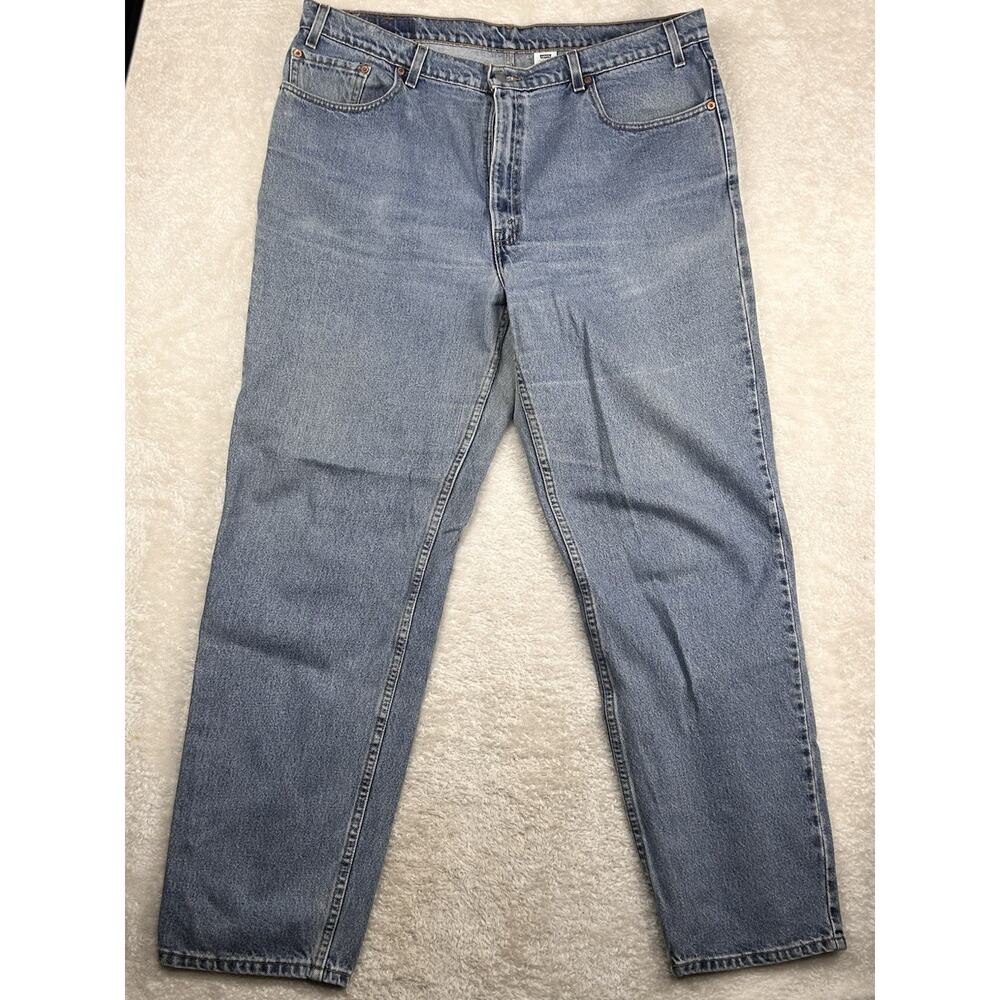 Vintage Levi's 550 Jeans Men's 42x34 Jeans Light Wash 90's Denim Distress